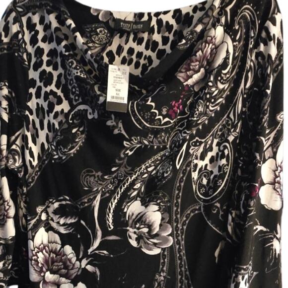 White House Black Market Sheath Dress - Black/Purple Floral - NWT Size XL - Picture 3 of 5